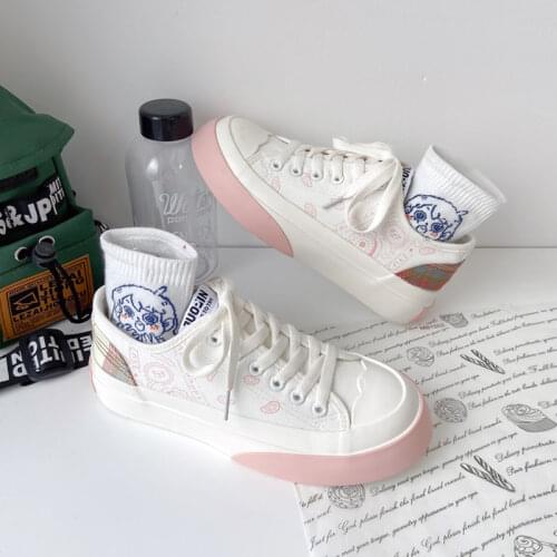 2021 new summer little white shoes Cute Japanese Lolita canvas shoes womens versatile original Street Photo
