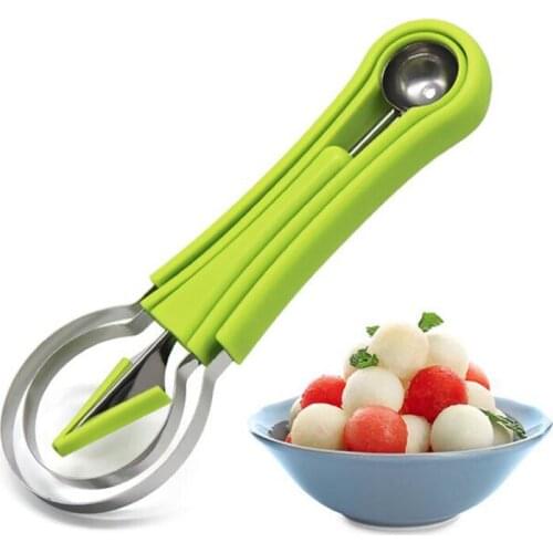 3 In 1 Fruit Carving Knife Kiwi Fruit Waterlemon Baller Melon Digger Fruit Cold Dishes Tools Ice Cream Scoop Kitchen gadgets