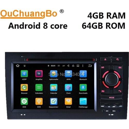 Ouchuangbo auto radio media gps stereo android 9.0 for A4 2002-2008 with 8 cores BT wifi swc 1080P video Mirror link 4+64