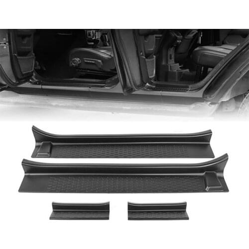 Front Entry Guards Sill Plate Protectors Wrangler JL for Jeep Gladiator JT + ABS Door Threshold Bar Stri