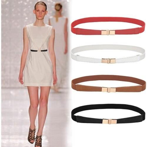 Elastic Thin Ladies Dress Belt Black Red White Skinny Women Waist Belt Strap Strench Female Waistband ceinture elastique femme