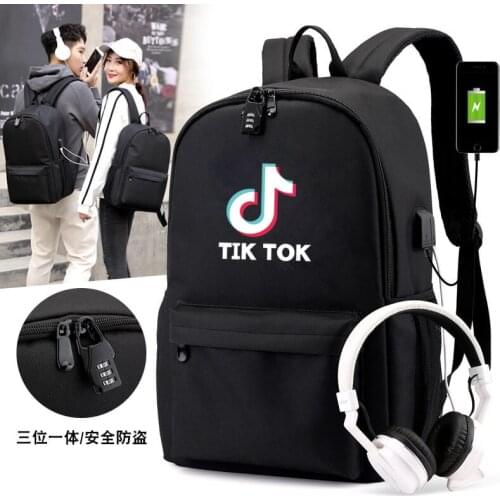 Tik Tok Teenagers Backpack For Boys Girls USB charging Anti-theft School Bags Waterproof Mochilas For school