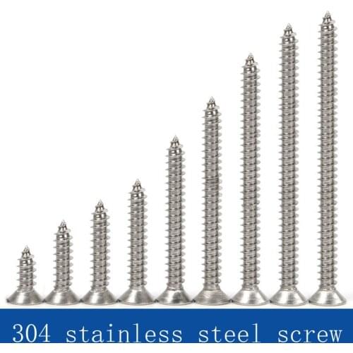 304 stainless steel self tapping screw cross head screw flat head screw M4