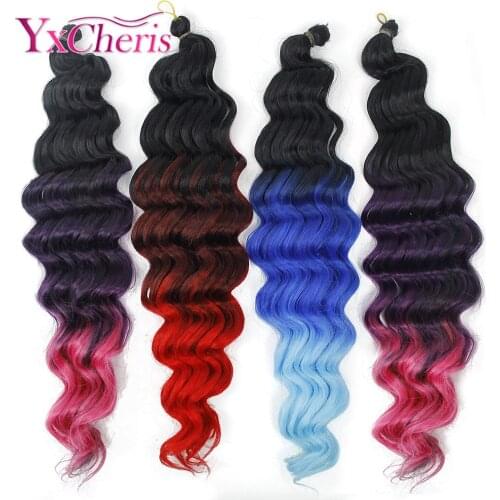 Crochet braids Synthetic extensions soft braiding hair Long Deep bundles curly wave crochet hair extension