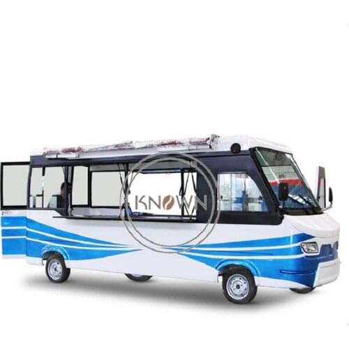 Modern Bus Food Cart Mobile Fast Food Truck Electric Food Kiosk Outdoor Street Food Car Kitchen