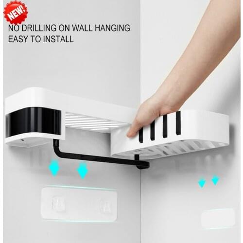 Corner Shower Shelf Bathroom Shampoo Shower Shelf Holder Kitchen Storage Rack Organizer Wall Mounted Type shelves