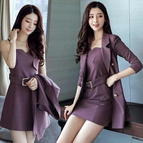 Spring Autumn Womens Dress Fashion Suit Trend Temperament Fashionable Socialite Two-piece Set