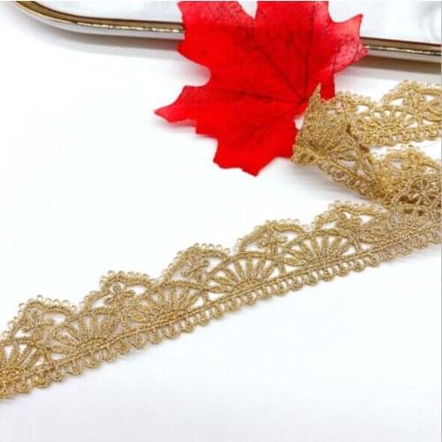 1yard Width:2.6cm Gold Thread Lace Garment Water-soluble Embroidery Clothing Lace Sewing Accessories (ss-2080)