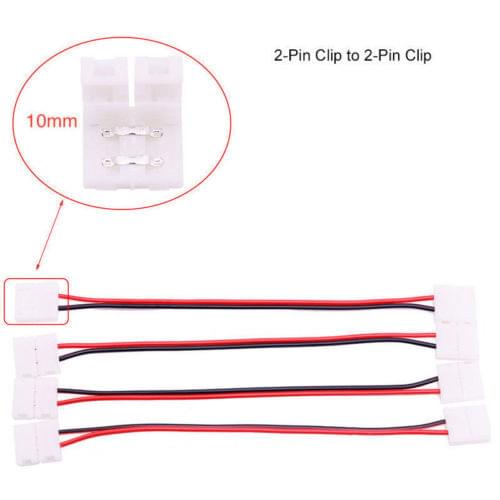 10-100pcs/lot 2Pin 4pin 8mm 10mm double Connector Cable Wire 15cm For SMD 5050 3528 2835 5630 Single color RGB LED strip Light