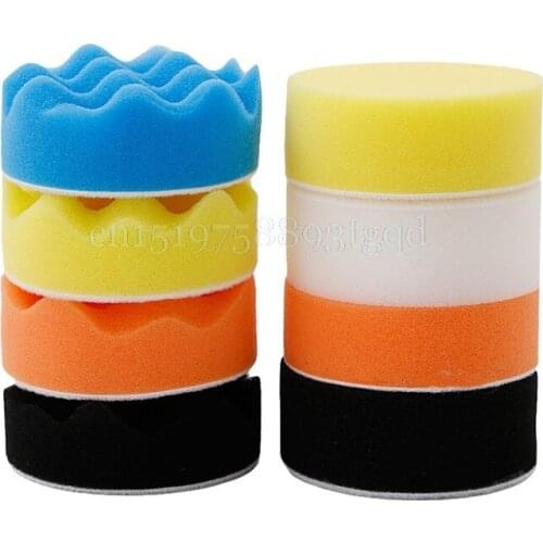 10Pcs 3" M6 Thread Polishing Buffing Buffer Pad Kit Car Polisher Air Sander