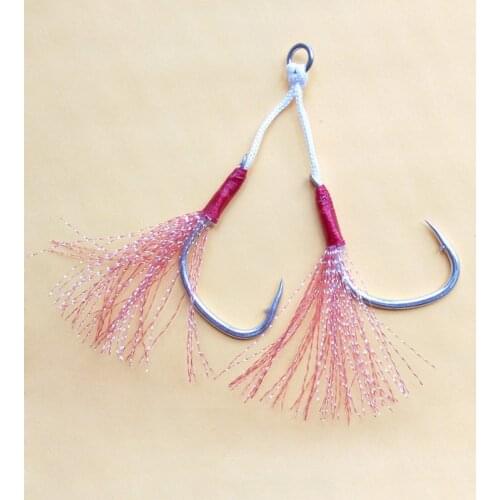 2/0 3/0 4/0 5/0 Slow Jig Hook with feather Assist Double Fish Hooks Saltwater INCHIKU All For Fishing Tackles Snap