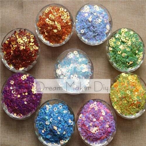 3000pcs/lot(50g) 4&6mm Brilliant Hollow Circle Round Loose sequins Glitter Paillette Sewing Wedding Craft Kids DIY Confetti