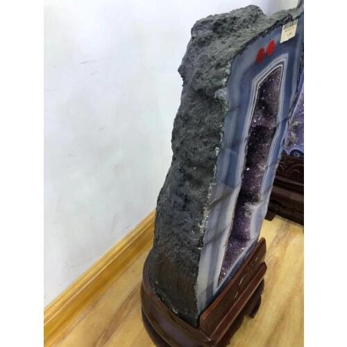 Activities on Sale Natural Amethyst Hole Decoration Degaussing Purification Treasure Pot Fengshui stone town house money bag