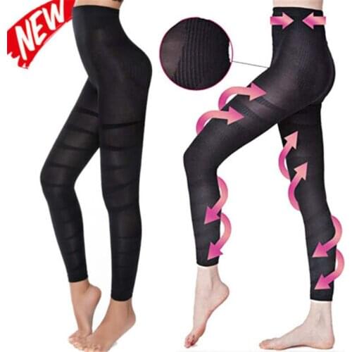 Anti Cellulite Compression Leggings Leg Shaper High Waist Thigh Sculpting Pants