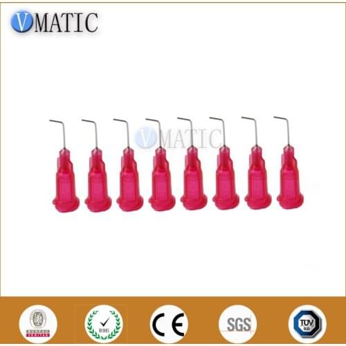 Free Shipping 25G Red 0.5'' Tube 90 Degree Bend Bent Luer Lock Glue Dispensing Needle Tips 1/2 Inch