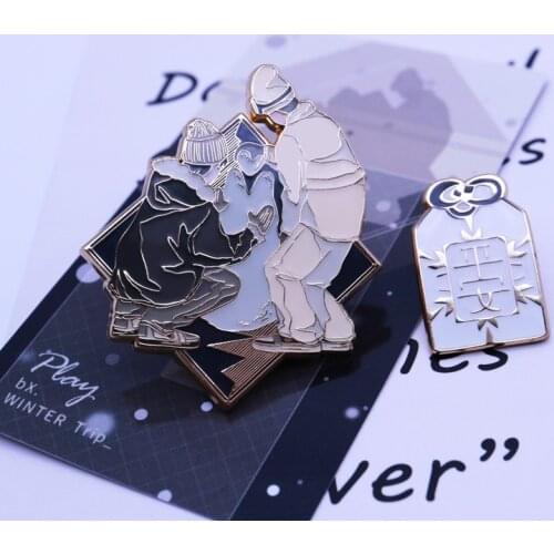 BJYX Limit Anime The Untamed Wang Yibo Xiao Zhan Metal Badge Button Brooch Pins Collection Medal Souvenir Toy Gift Cosplay