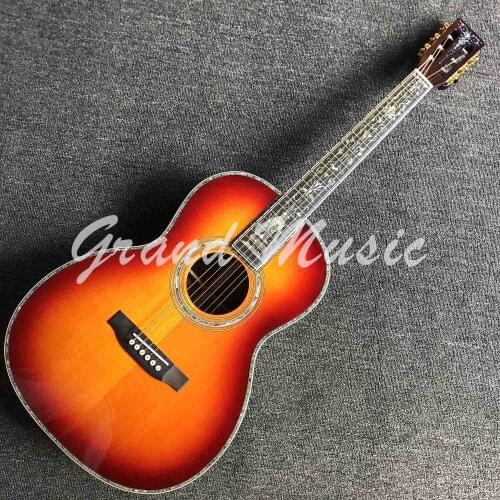 Custom Grand Guitar Solid Spruce Top Ebony Fingerboard Bridge Acoustic Guitar