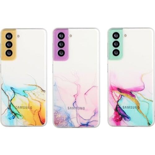 10pcs/lot Colorful Watercolor Marble Clear Phone Case For Samsung S21FE S21Plus Ultra A02S A02 A12 a32 A52 A72 A22 A82 5G TPU