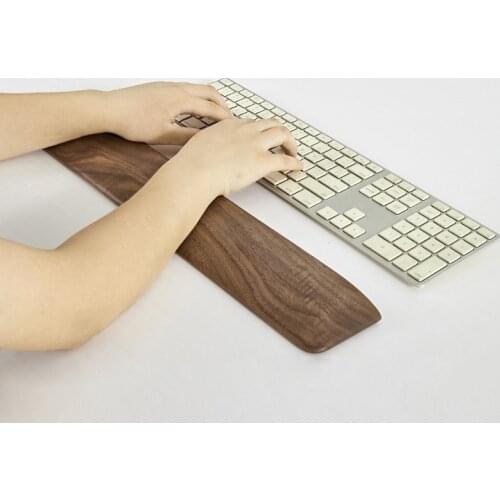 Black Walnut Computer Keyboard Rest Eco Natural Solid Wood Hand Holder Computer Wrist Rest Pad