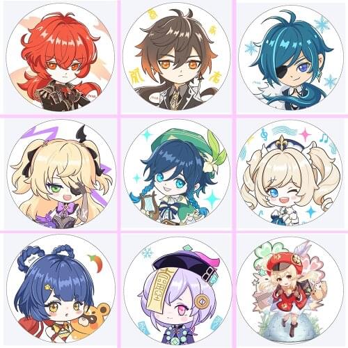 COSSUN 58mm Online Game Genshin Impact Brooch Pin Cosplay Badge Accessories For Clothes Backpack Decoration gift