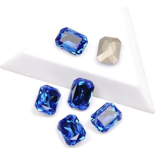 CTPA3bl 4627 Sapphire Color Octagon Shape 3D Crystal Rhinestone 12pcs/pack 6pcs/pack Pointback Glass Nail Art Decorations