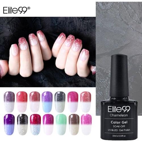 Elite99 10ml Snowy Thermal Chameleon Nail Gel Temperature Change Color Gel Polish DIY Nail Art Mood Varnish Need Base Top Coat