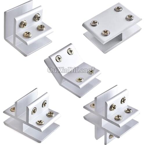Brand New 2PCS Aluminum Alloy Glass Clamps Clips Board Acrylic Glass Shelf Fixed Holder Brackets No Drilling for 10~12mm
