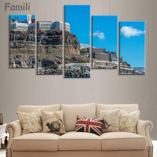 Canvas Painting European Spain Architecture Oil Painting Modern Pictures Home Decoration Landscape Modular Wall Painting-204