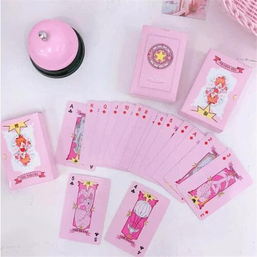 Card Captor Card KINOMOTO SAKURA Pink Cartoon Anime Playing Cards Entertainment Game Card Creative Gift