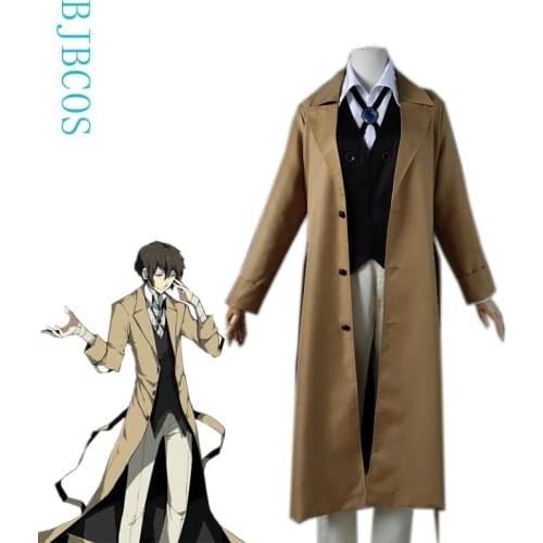 Dazai Osamu Cosplay Bungou Stray Dogs Costume Port Mafia Anime Cosplay Chuya Nakahara Costume Men
