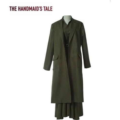 The Handmaids Tale Cosplay Costumes Aunt Lydia Cosplay Costume Women Halloween Party Costumes Long Green Robe Full Set