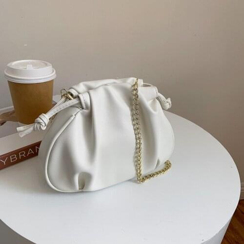 Small Drawstring PU Leather Crossbody Bags For Women 2021 Ladies Black Yellow Shoulder Handbags And Purses Brand Luxury