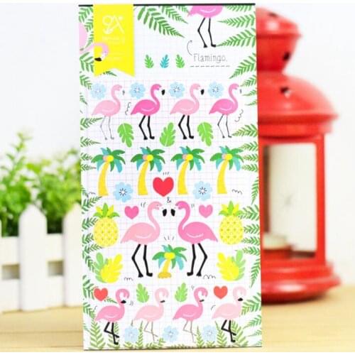 Cute Cartoon Flamingo Trees Decorative Sticker Diary Album Label Sticker DIY Scrapbooking Stationery Stickers Escolar