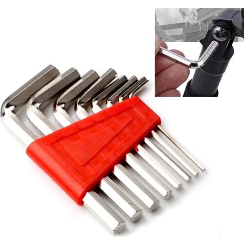 8pcs Allen Key Hexagon Wrench Tools Set Spanner 1/16"- 1/4" Inch & 1.5mm-6mm Metric Size Short Hand Tool Set