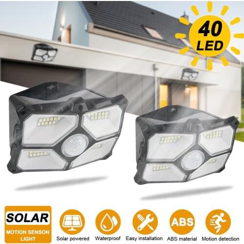HYMELA Solar Wall Light Waterproof 120 ° PIR Motion Sensor Light Sunlight Solar Powered Lamp for Garden Garage Yard Deck Pathway