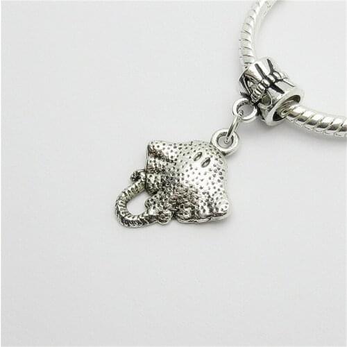 New 25pcs fish charm Big Hole bead European Pendant fit for Pandora style Bracelets Necklace DIY Metal Jewelry Making