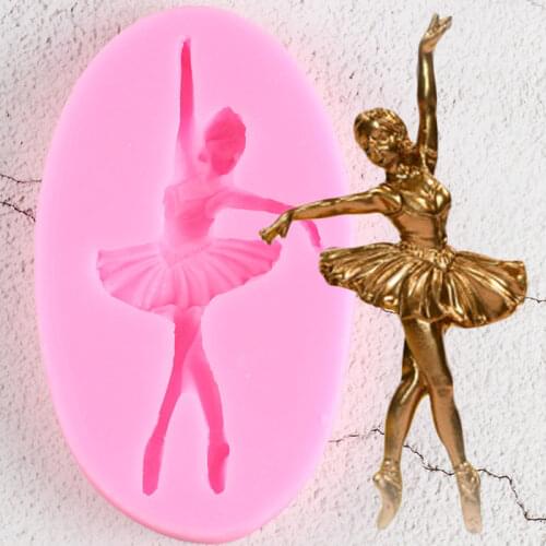 Ballet Girl Border Silicone Molds DIY Party Cupcake Topper Fondant Cake Decorating Tools Candy Clay Chocolate Gumpaste Moulds