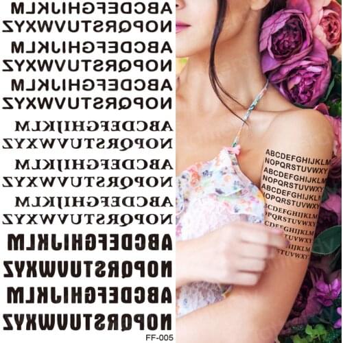 Tattoo lettering minimalist english words letter tattoo black henna sexy for women men body art stickers hand finger tatoo water