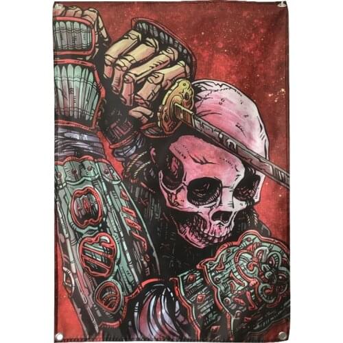 Vintage Ukiyo-e Tattoo Poster Skull Banner Flag Tapestry Wall Hanging Canvas Painting Wall Stickers Bar Cafe Bedroom Decor