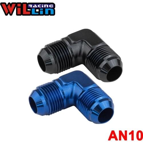WILLIN - Flare Union 90 Degree AN10 -10AN ALL Male Adaptor/Fitting Blue/Black/Silver WL821-10