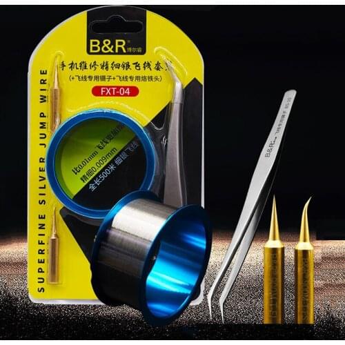 0.009mm Fine Silver Flying Wire Suit CPU Welding Pad Flying Wire Fingerprint Repair Maintenance Solder Joint Line On Mainboard