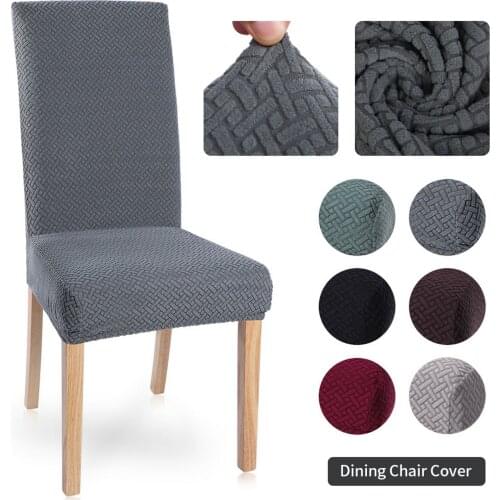 1/2/4/6Pc Kitchen Chairs Thick Soft Slipcovers Solid Color Chair Cover Elastic Office Chair Banquet Hotel Seat Chair Covers