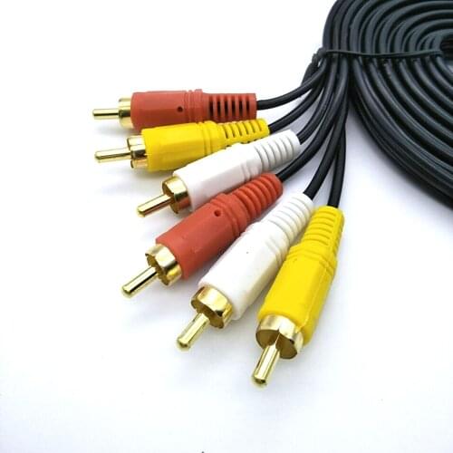 1.5M RCA Male to 3 RCA Male Composite Audio Video AV Cable Plug 3X RCA game video Cable