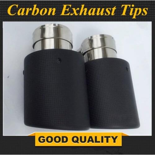 1 Pair: Inlet (54mm) Outlet (89mm) Carbon Exhaust Tip/Muffler pipe For BMW BENZ AUDI VW Car Accessories