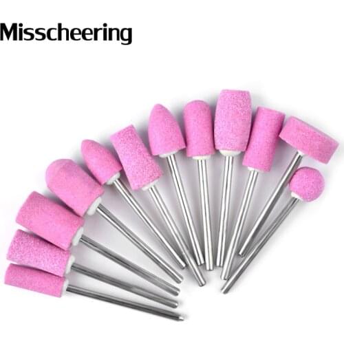 12Pcs Ceramic Nail Drill Bits Electric Manicure Head Replacement Device For Manicure Pedicure Polishing Mill Cutter Nail Files