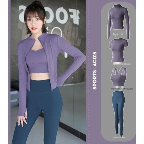 2/3/4PCS Womens New Yoga Set Breathable Crop Top High Waist Sports Suits Gym Clothing Fitness Quick Drying Leggings Sport Wears