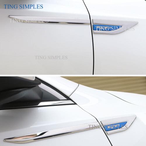 2pcs Chrome Side Fender Trim Emblem Molding Cover Stickers For Toyota Camry 2018 2019 2020 2021 Accessories