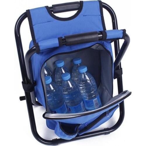 70% Hot Sale Fishing Chair Folding Stool Portable Backpack Cooler Insulated Picnic Bag Seat