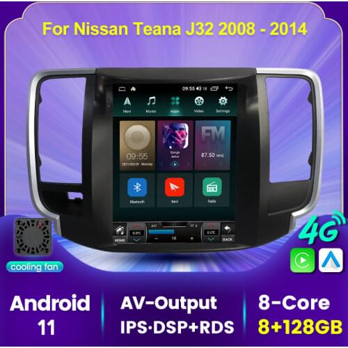 Carplay 4G LTE Car Radio Video Multimedia Tesla Screen For Nissan Teana J32 2008 - 2013 Android 11 DSP 6GB+128GB RDS FM