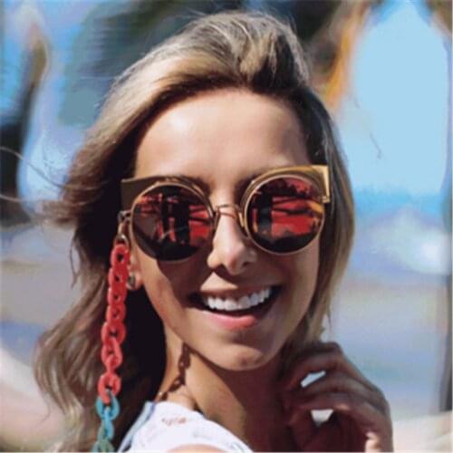 Women Fashion Eyeglass Chains Reading Glasses Rope Wide Acrylic Chains Anti-slip Eyewear Cord Holder Neck Strap